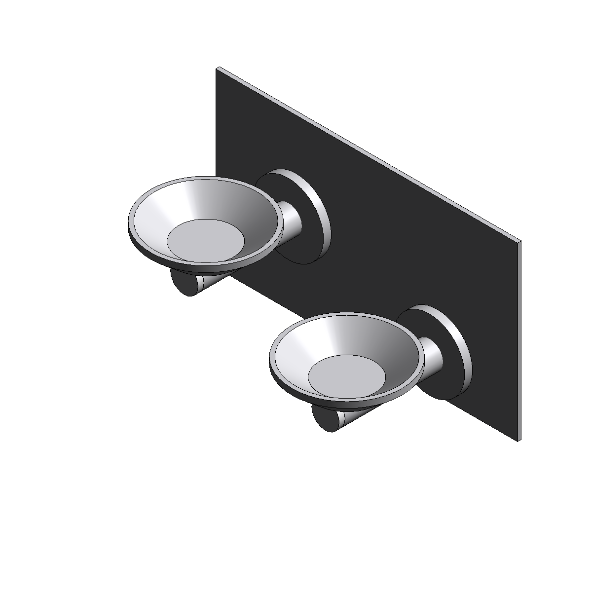 Render of the sample bi-level drinking fountain, wall hung