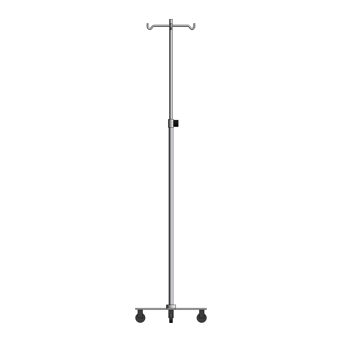 Front view of the sample mobile IV stand