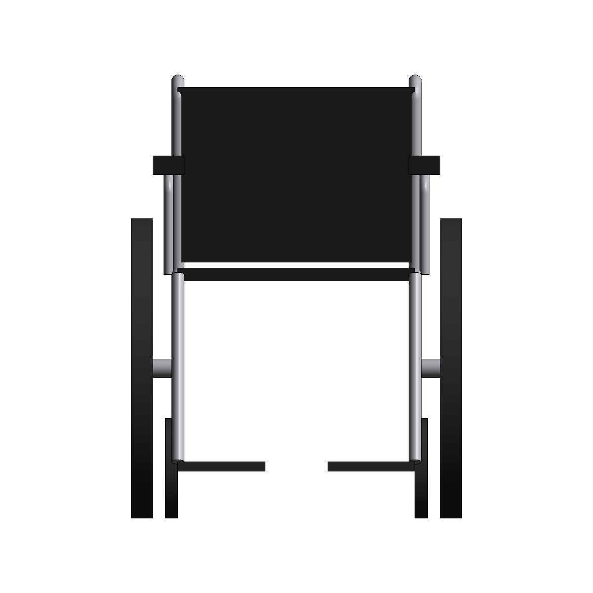 Front view of the sample manual wheelchair