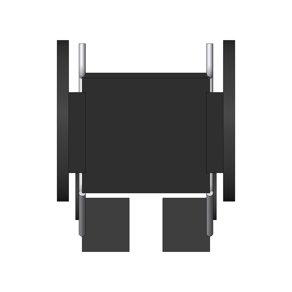 Plan view of the sample manual wheelchair