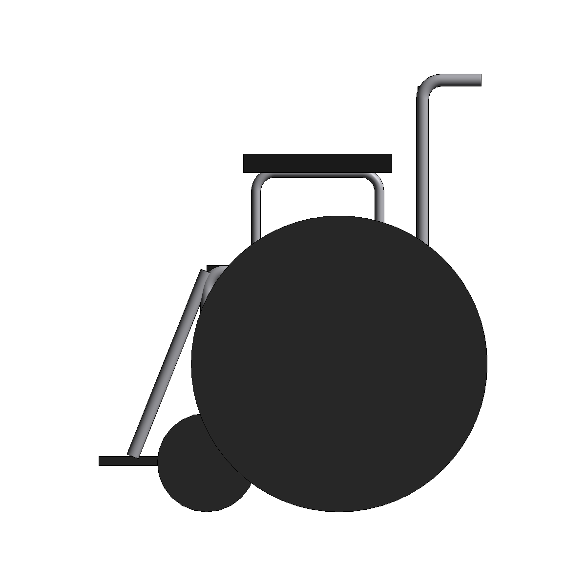 Side view of the sample manual wheelchair